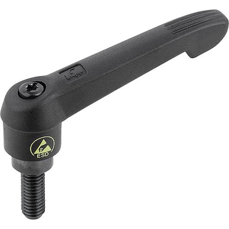Kipp Adjustable handle, antistatic, M08x20mm extrnl thrd, Handle length 65mm K0269.1120824X20